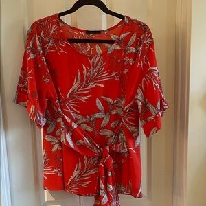 West Kei Red Floral Blouse